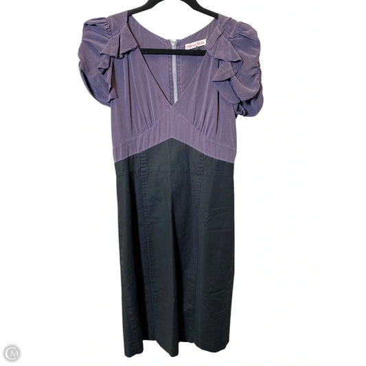 Dress Casual Midi By Rebecca Taylor In Black & Purple, Size: M