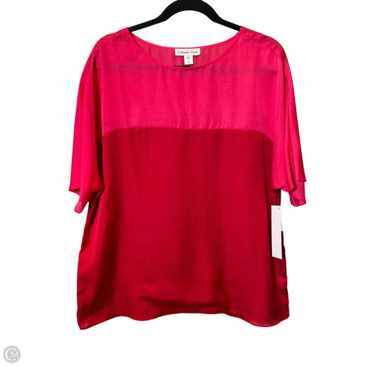 Top Short Sleeve By Coldwater Creek In Pink & Red, Size: L