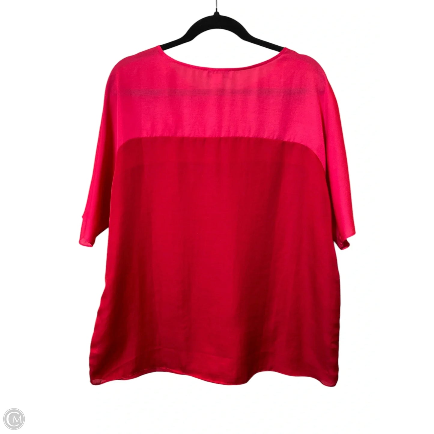 Top Short Sleeve By Coldwater Creek In Pink & Red, Size: L