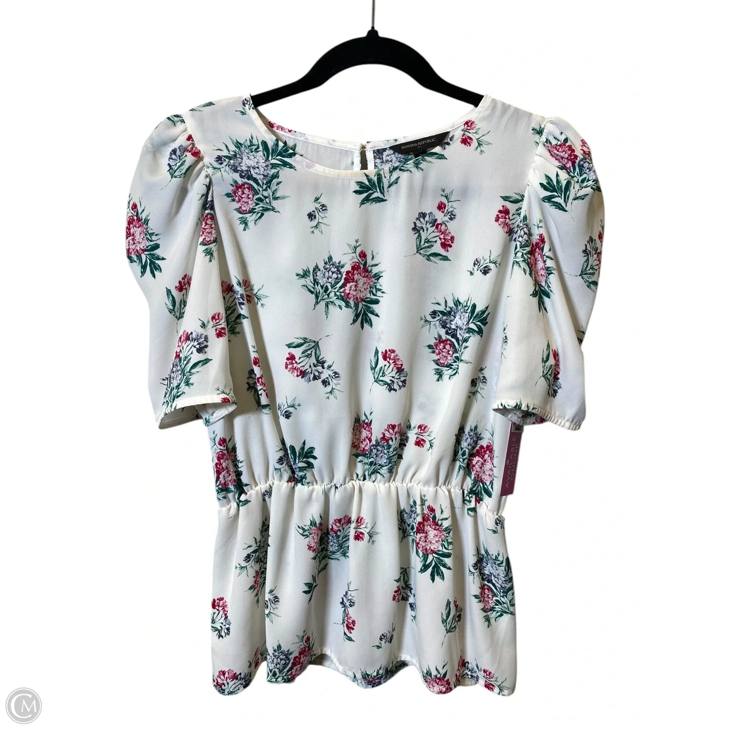 Top Short Sleeve By Banana Republic In Floral Print, Size: S