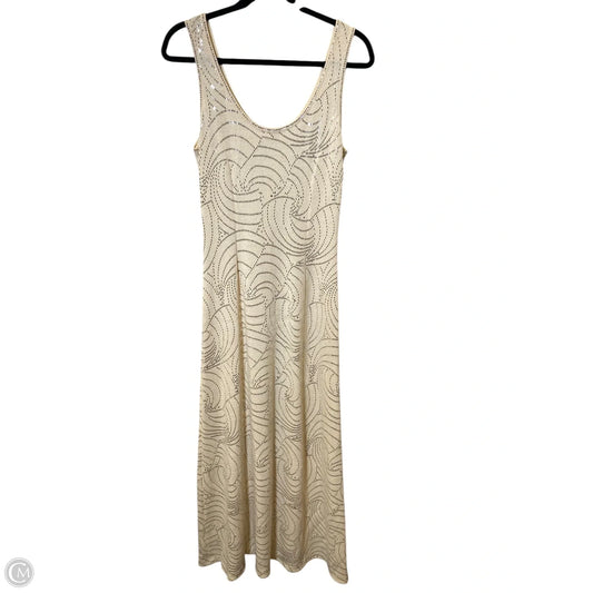 Dress Luxury Designer By St. John In Cream & Silver, Size: 6