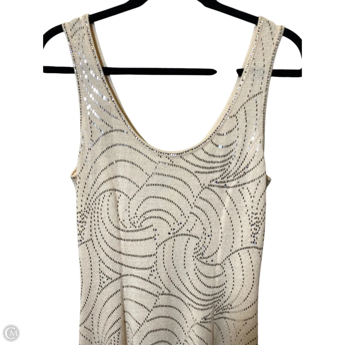 Dress Luxury Designer By St. John In Cream & Silver, Size: 6