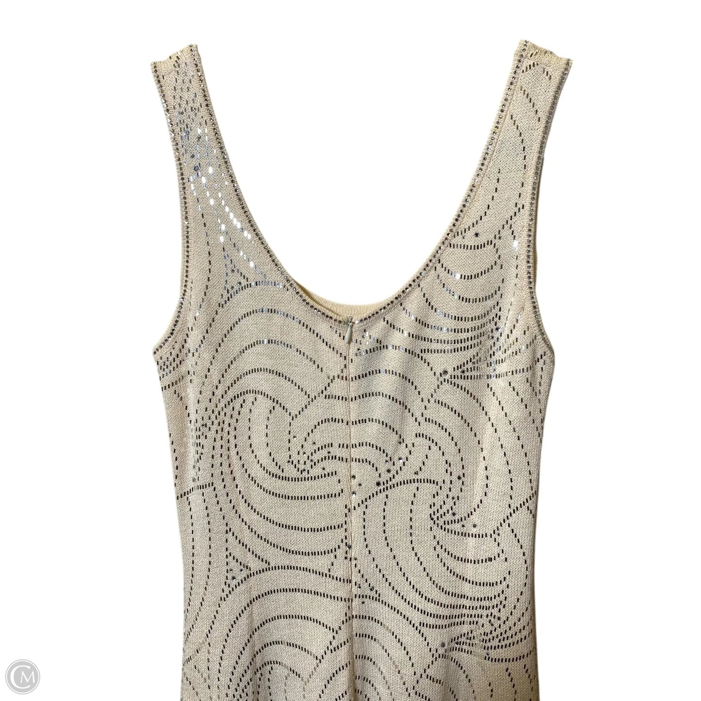 Dress Luxury Designer By St. John In Cream & Silver, Size: 6