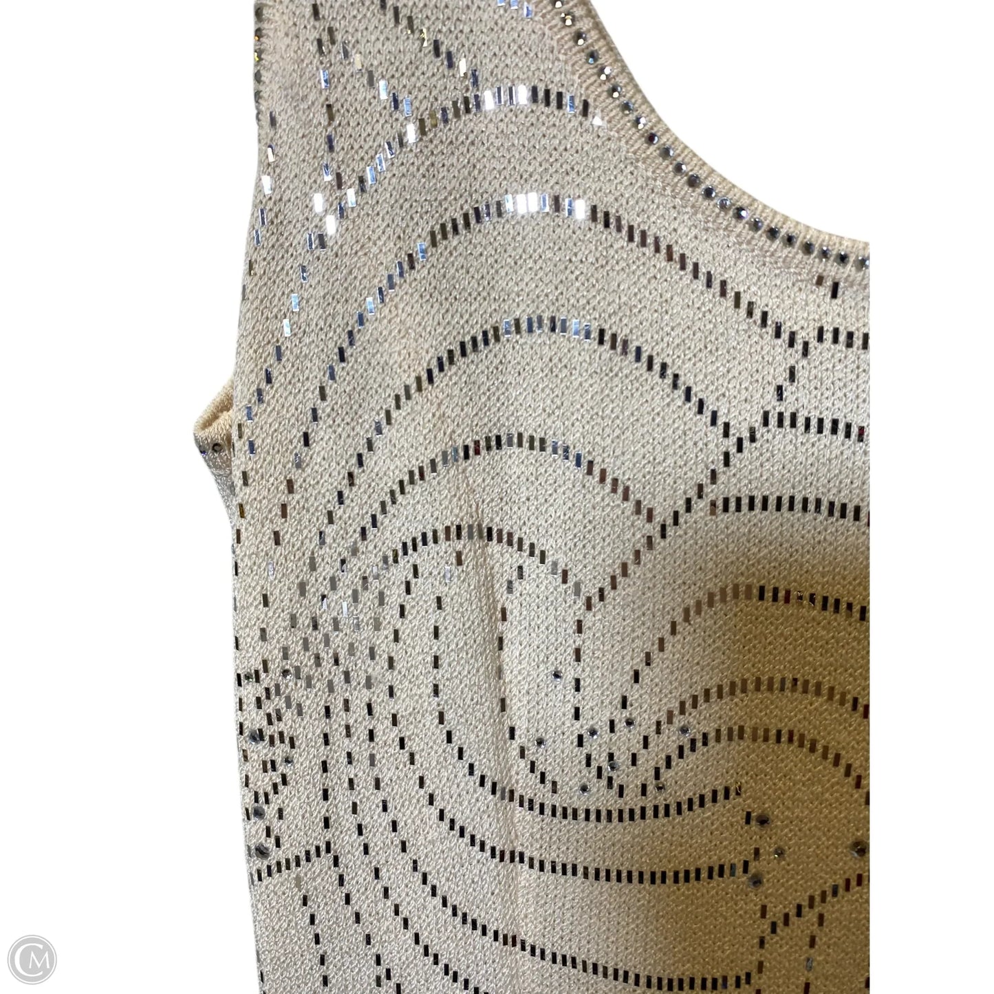 Dress Luxury Designer By St. John In Cream & Silver, Size: 6