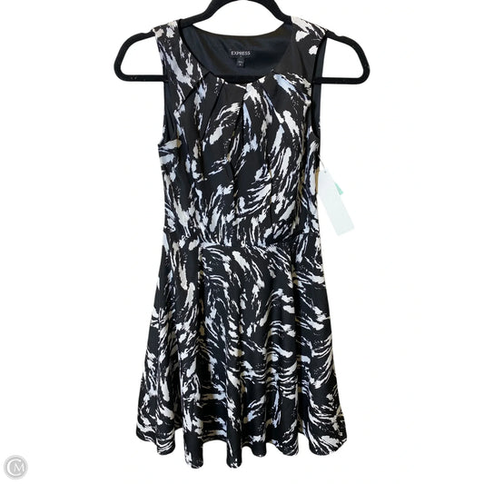 Dress Casual Midi By Express In Black & White, Size: Xs