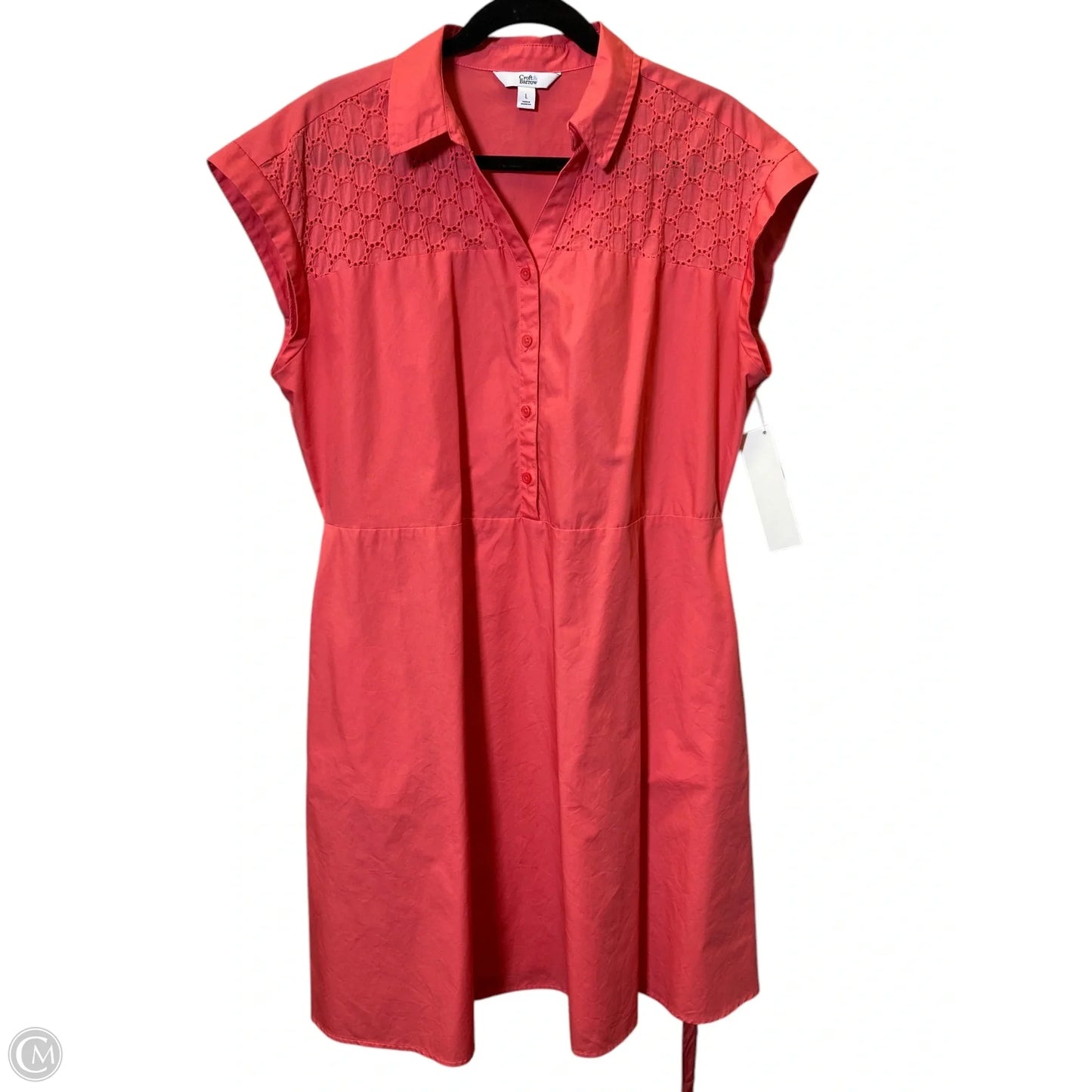 Dress Casual Midi By Croft And Barrow In Orange, Size: L