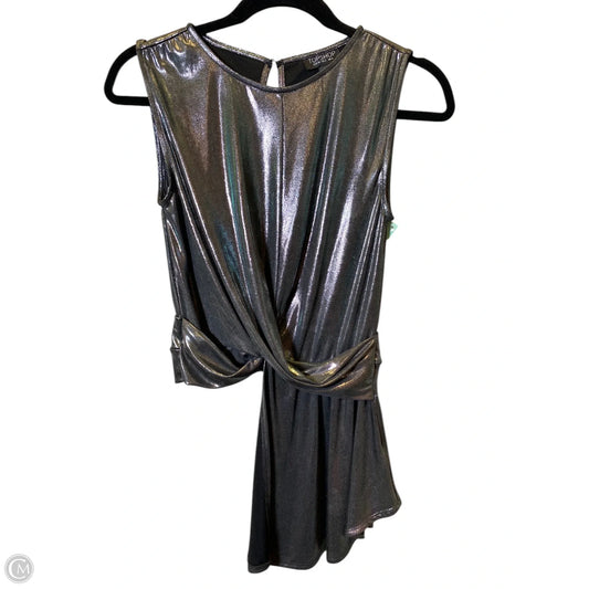 Top Sleeveless By Top Shop In Silver, Size: Xs