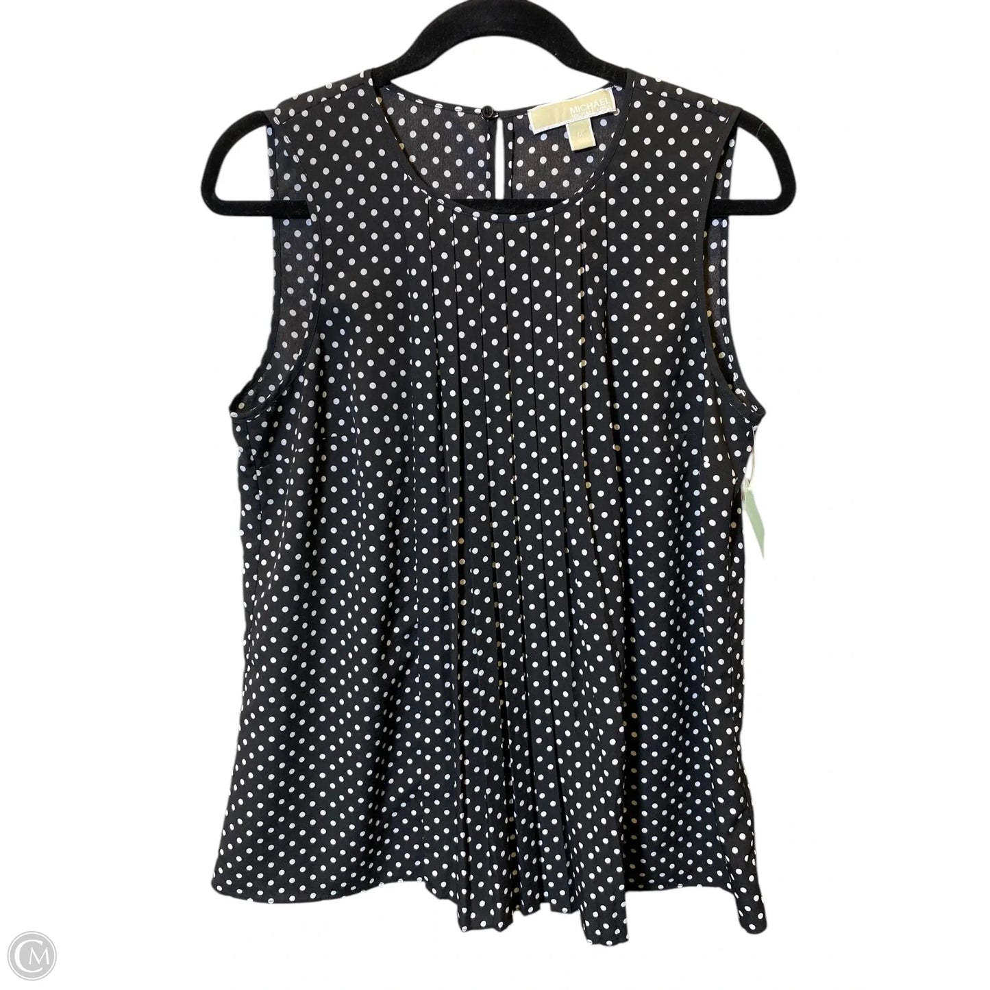 Top Sleeveless Designer By Michael Kors Collection In Polkadot Pattern, Size: M