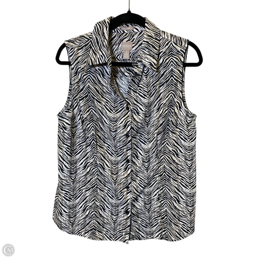 Blouse Sleeveless By Chicos In Zebra Print, Size: L