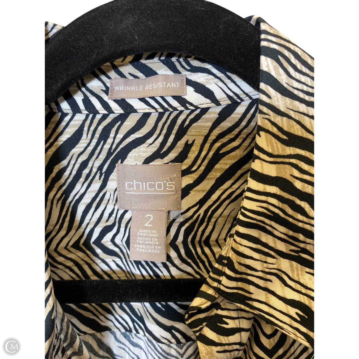 Blouse Sleeveless By Chicos In Zebra Print, Size: L