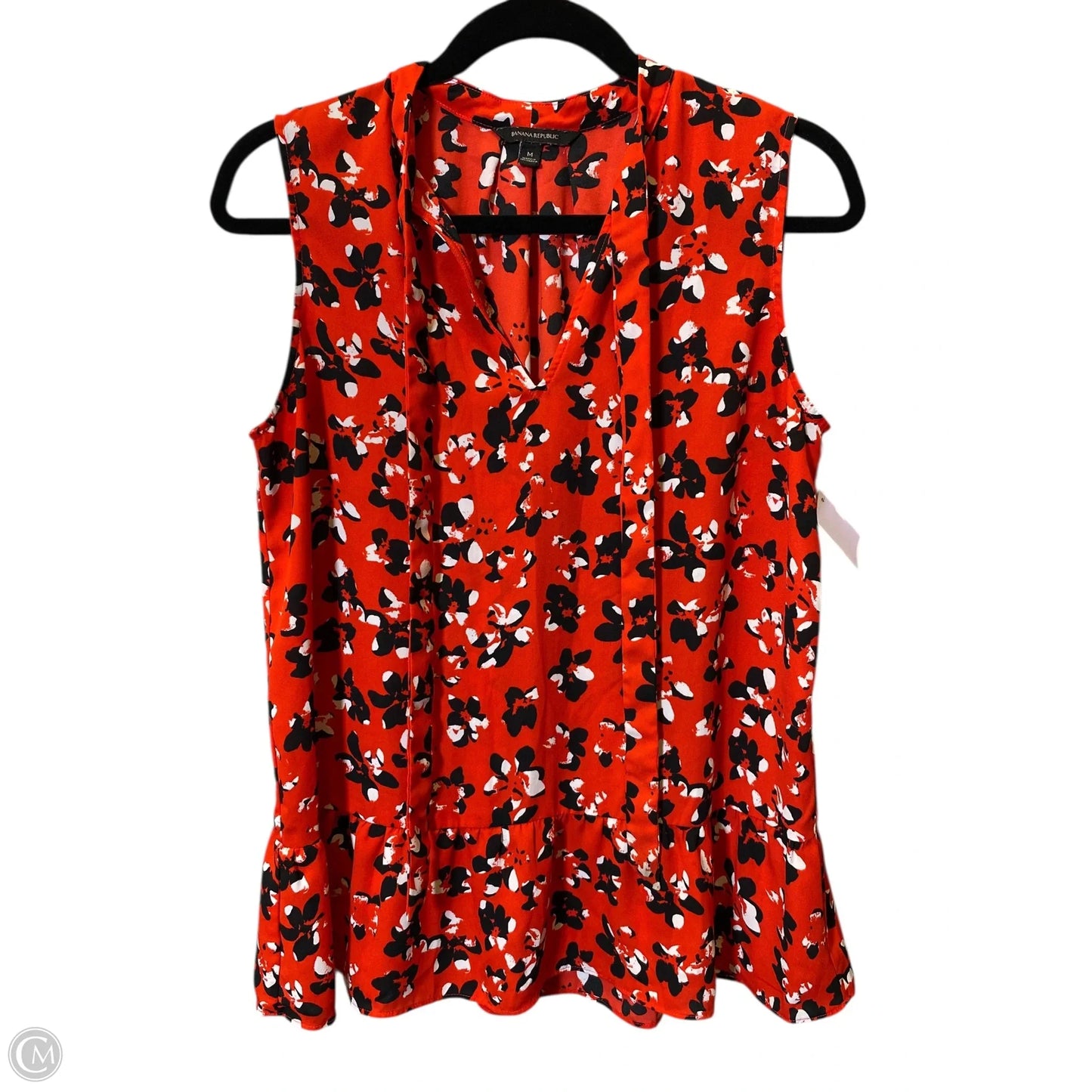 Top Sleeveless By Banana Republic In Black & Red, Size: M