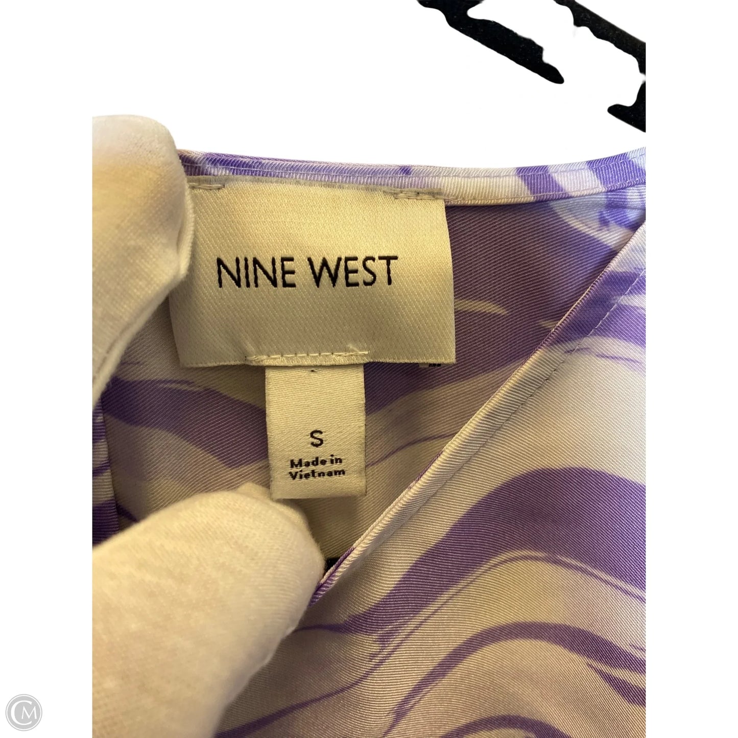 Dress Casual Midi By Nine West In Purple & White, Size: S