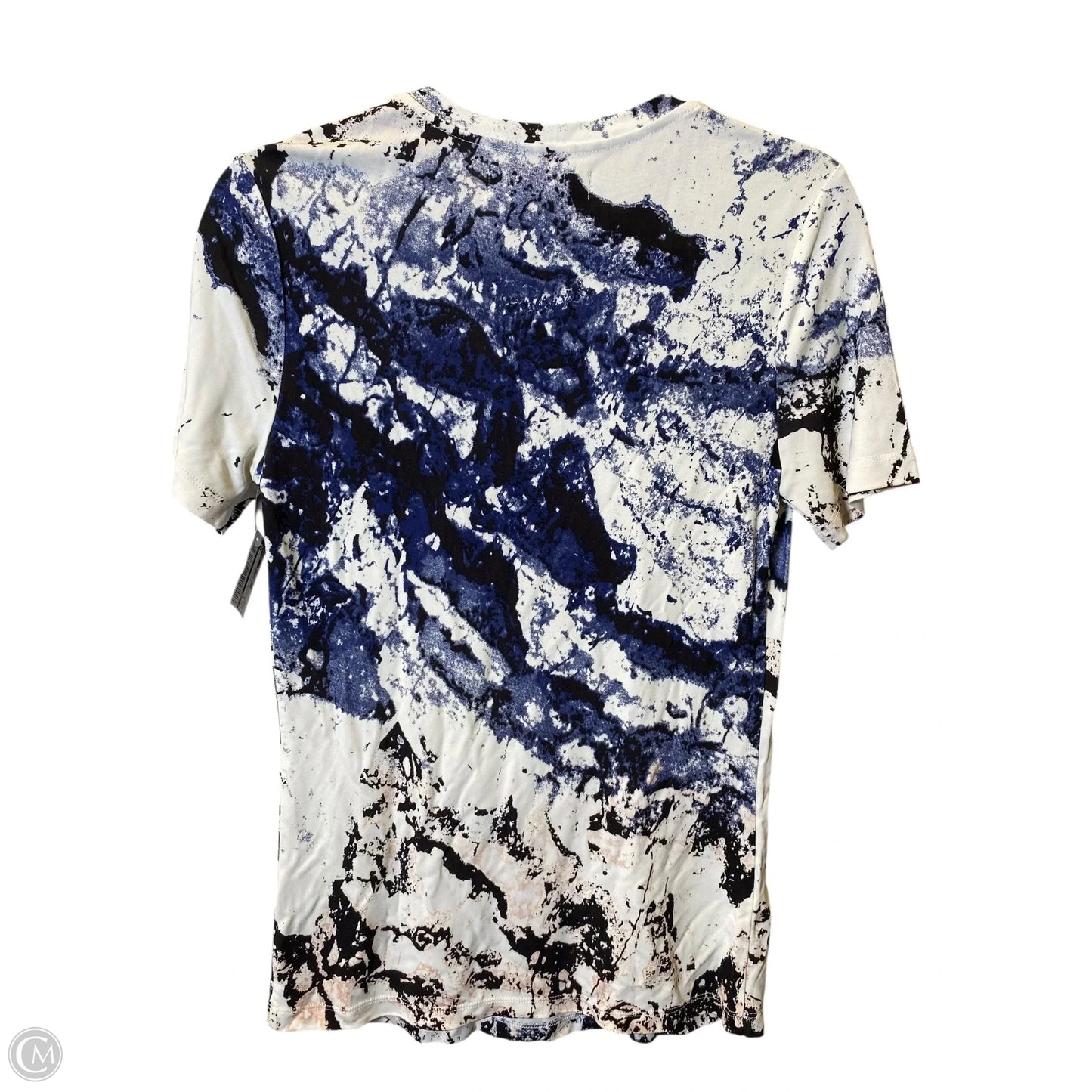 Top Short Sleeve By Cmc In Blue & White, Size: M