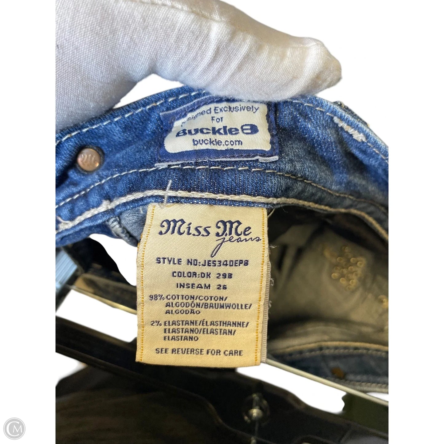 Jeans Cropped By Miss Me In Blue, Size: 22