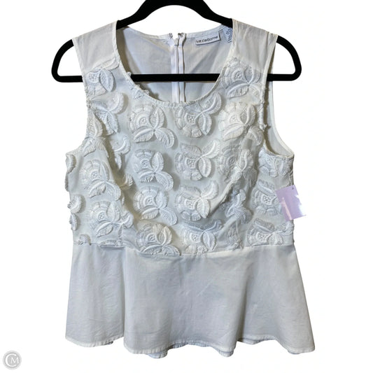 Top Sleeveless By Liz Claiborne In White, Size: M