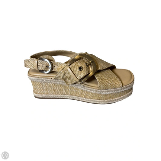 Sandals Heels Wedge By Marc Fisher In Beige, Size: 6
