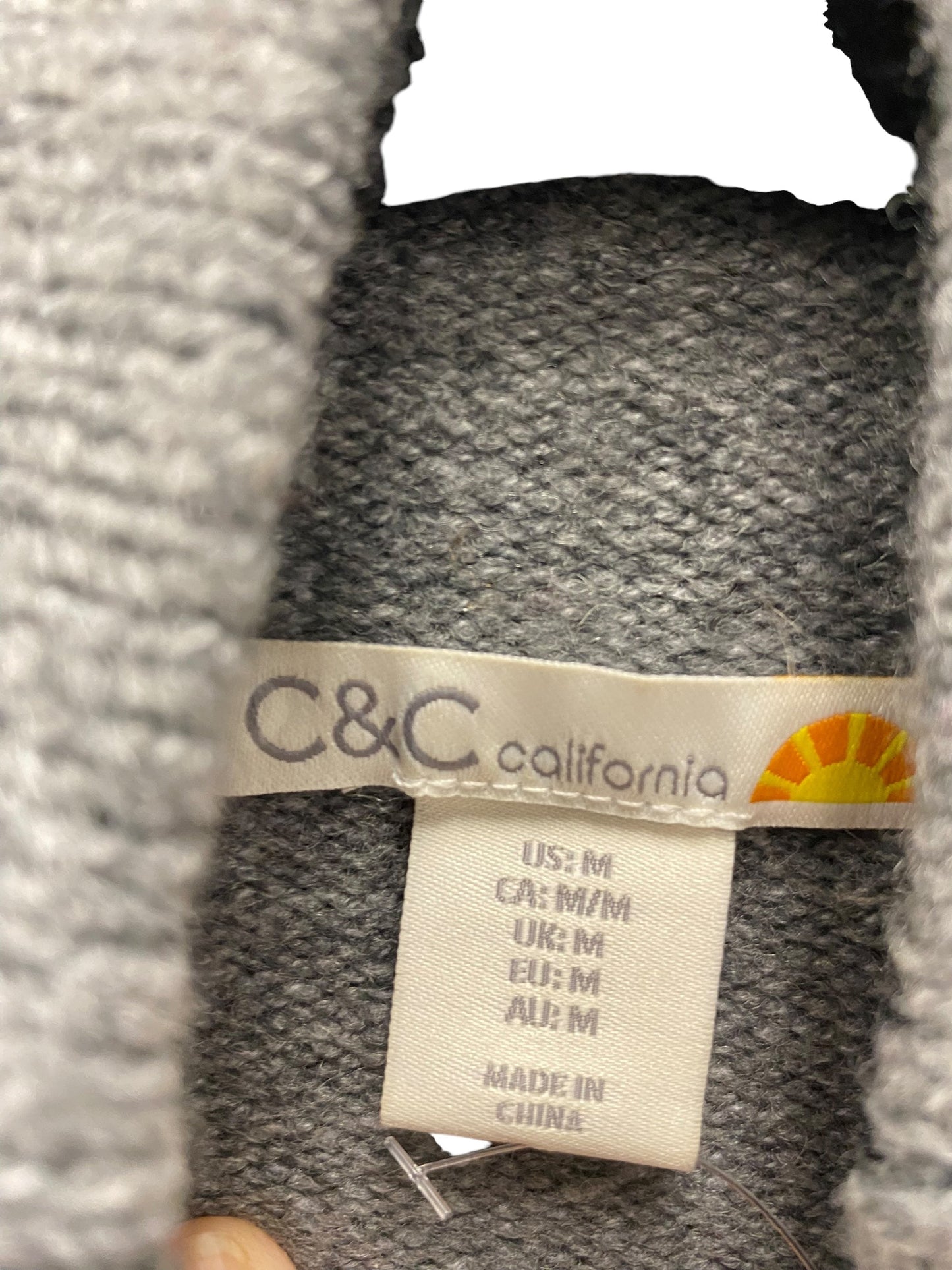 Sweater By C And C In Grey & Orange, Size: M