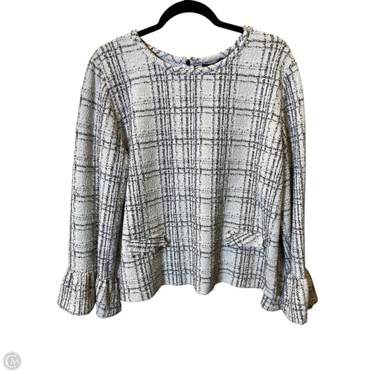 Top Long Sleeve Designer By Karl Lagerfeld In Black & White, Size: Xl