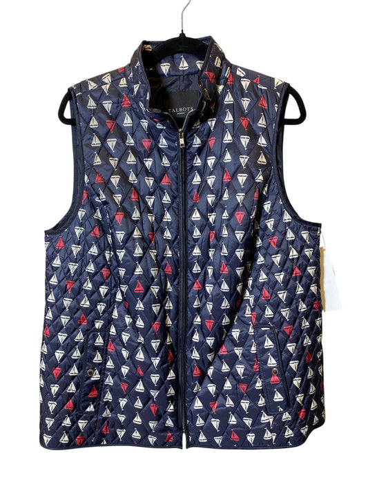 Vest Puffer & Quilted By Talbots In Nautical Print, Size: 1x