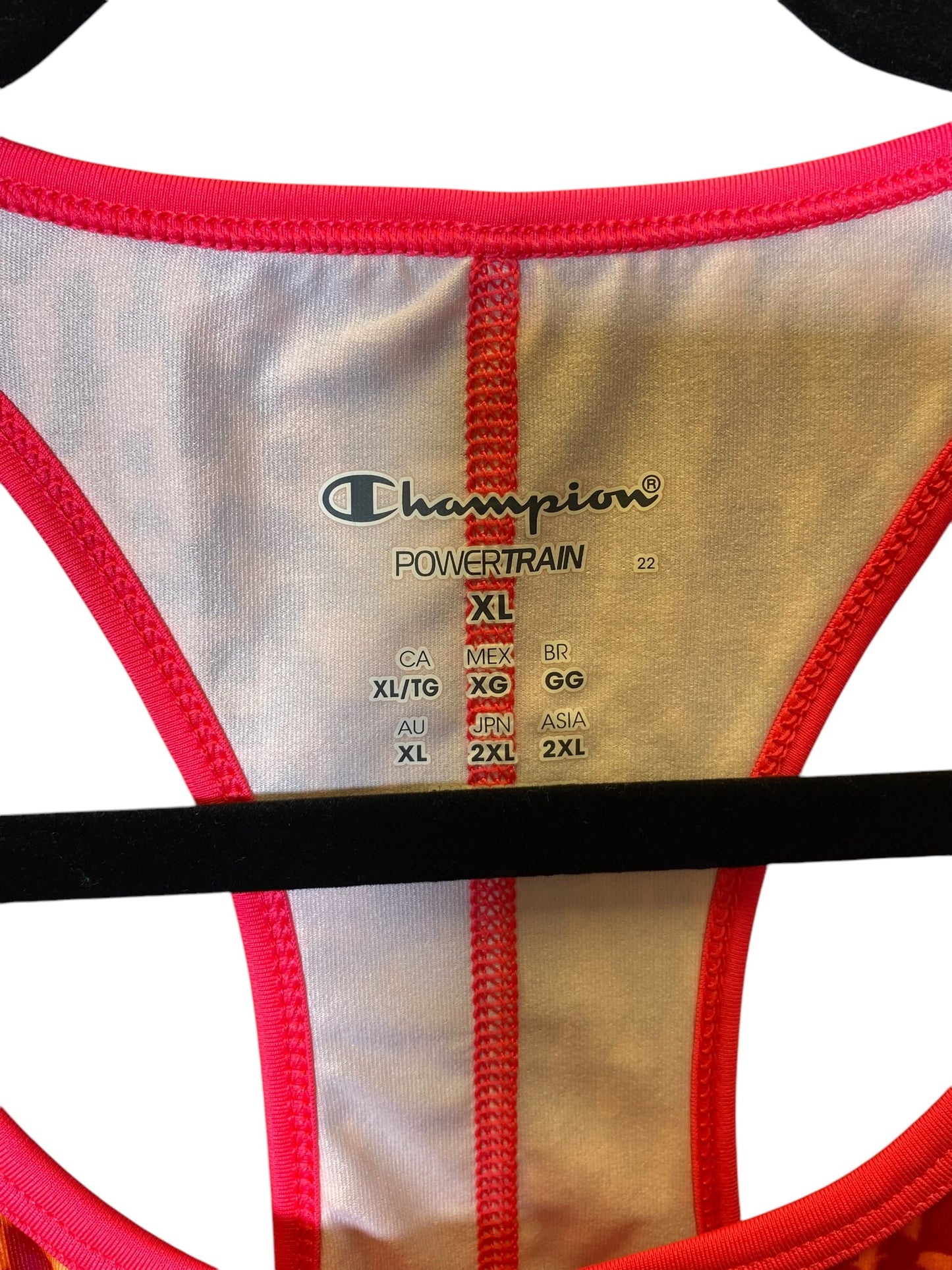 Athletic Tank Top By Champion In Orange & Pink, Size: Xl