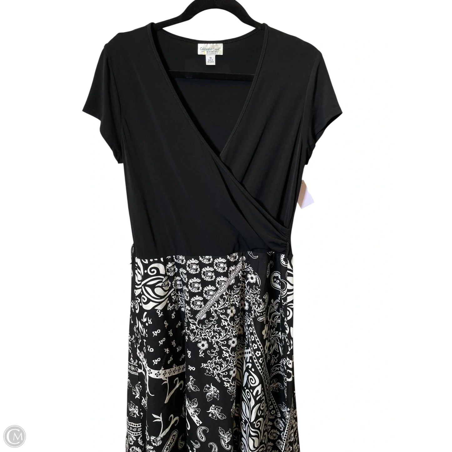Dress Casual Midi By Coldwater Creek In Black & White, Size: 10