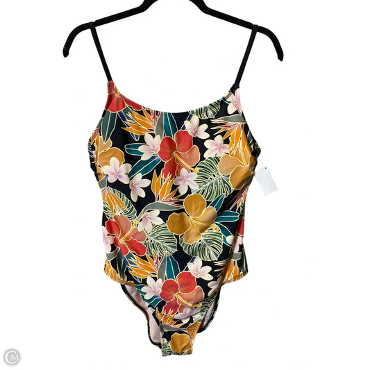 Swimsuit By Clothes Mentor In Tropical Print, Size: L