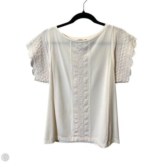 Top Short Sleeve By Banana Republic In Cream, Size: Xs