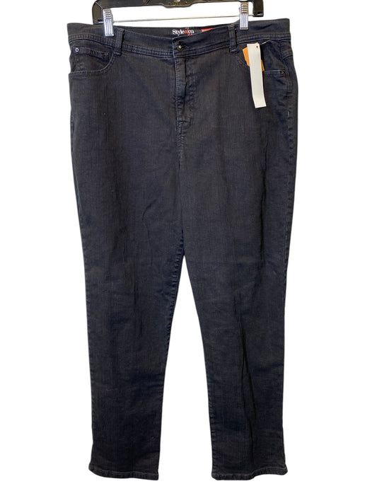 Jeans Skinny By Style And Company In Black Denim, Size: 18