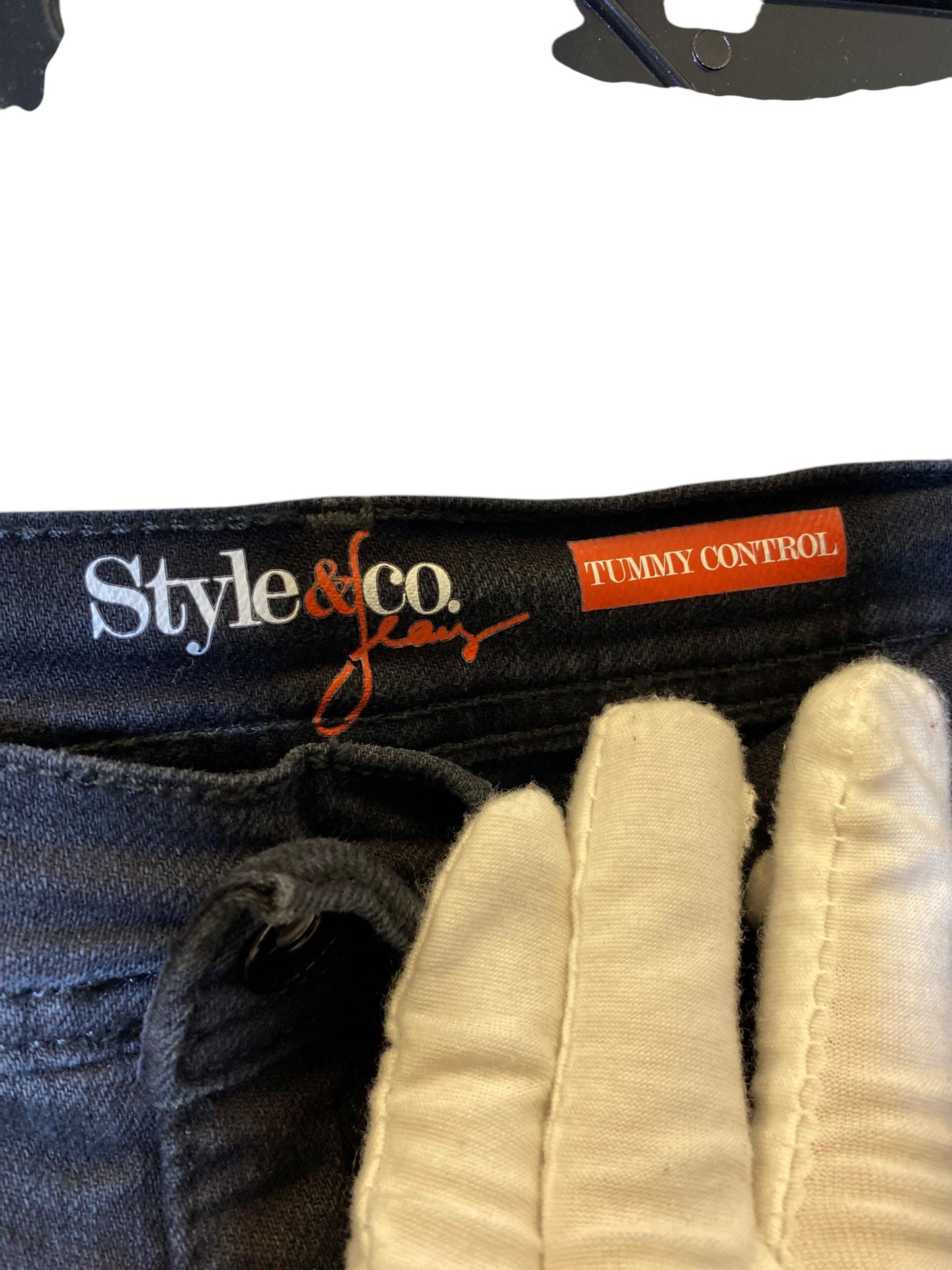 Jeans Skinny By Style And Company In Black Denim, Size: 18