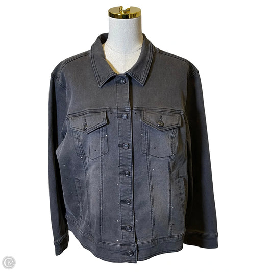 Jacket Denim By Dg2 In Grey Denim, Size: Xl