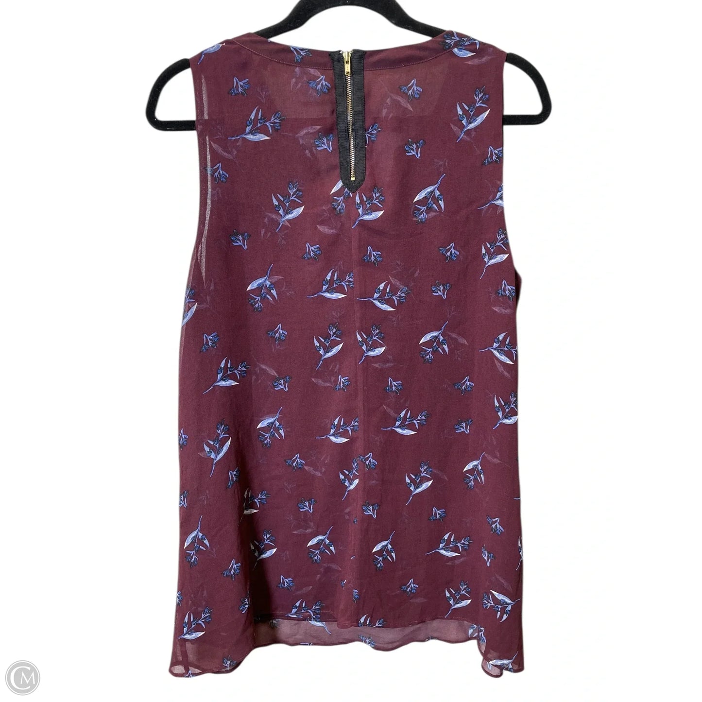 Top Sleeveless By Cabi In Maroon, Size: L