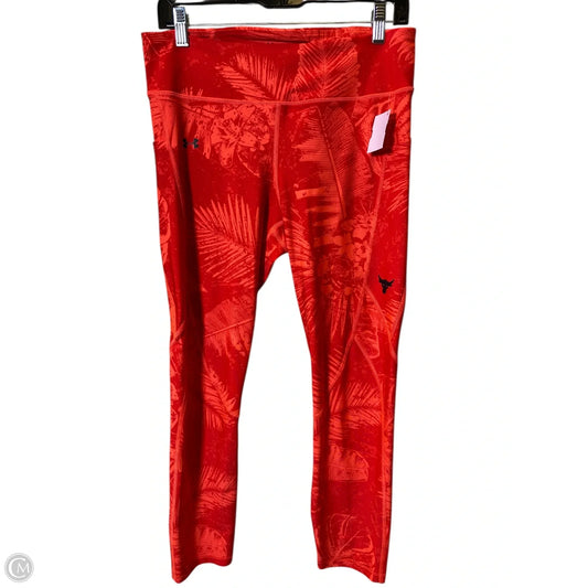 Athletic Leggings By Under Armour In Red, Size: L