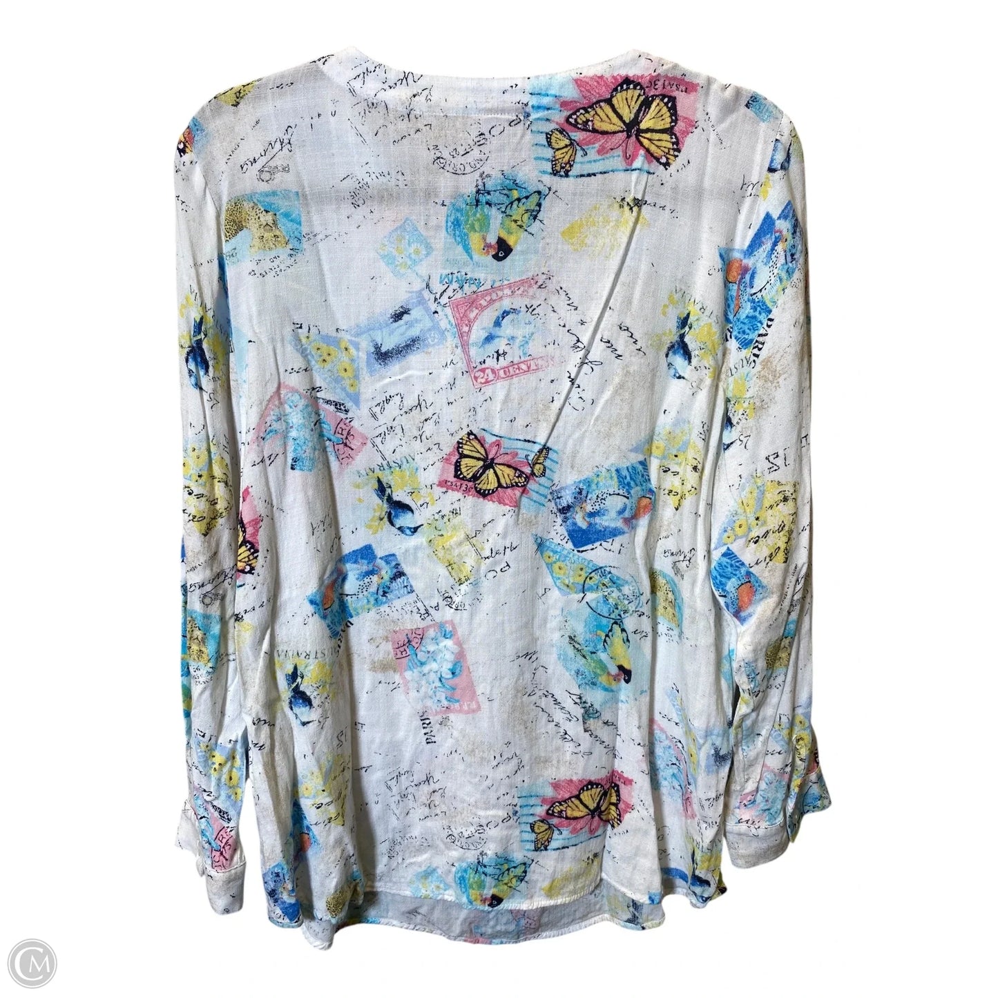 Top Long Sleeve By Chicos In Multi-colored, Size: L