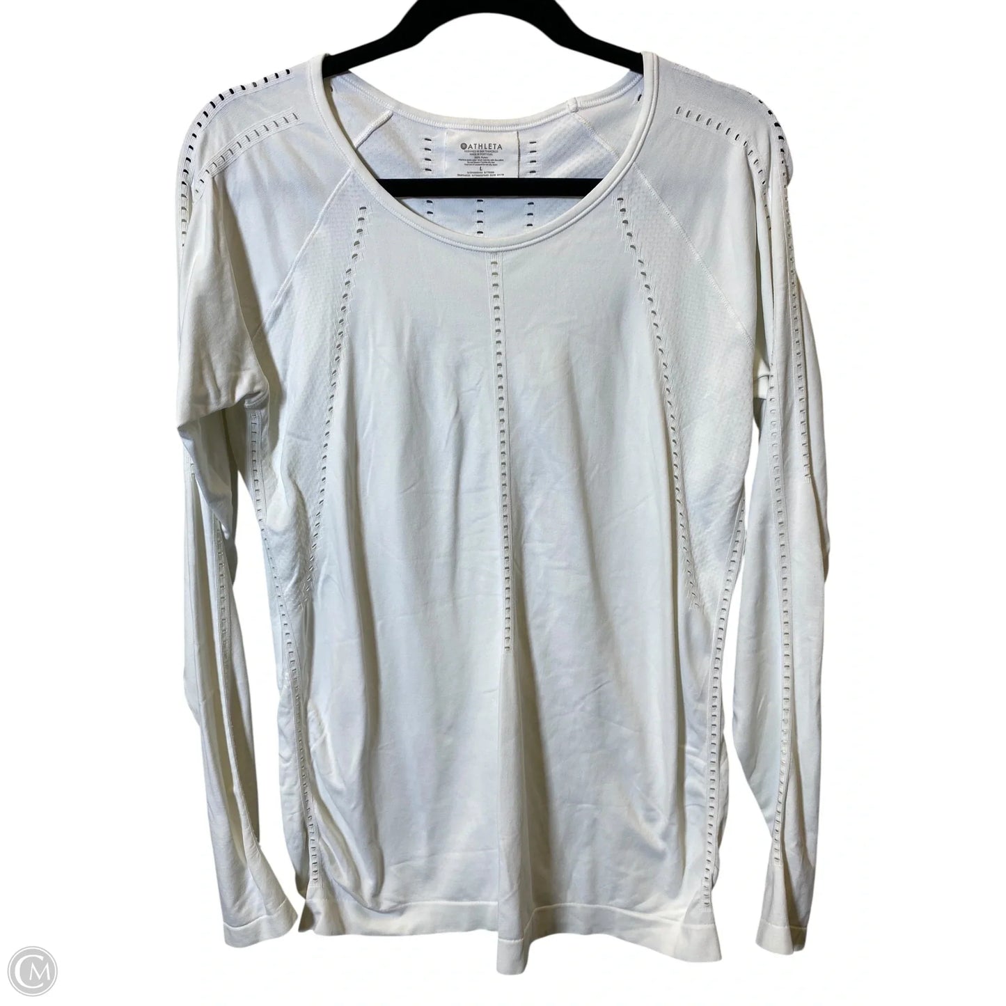 Athletic Top Long Sleeve Crewneck By Athleta In White, Size: L