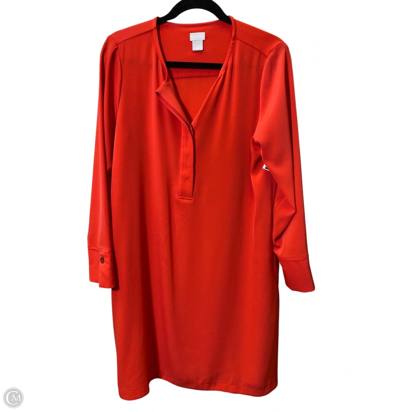 Dress Casual Midi By Chicos In Orange, Size: Medium