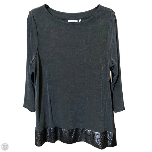 Top 3/4 Sleeve By Chicos In Grey, Size: L