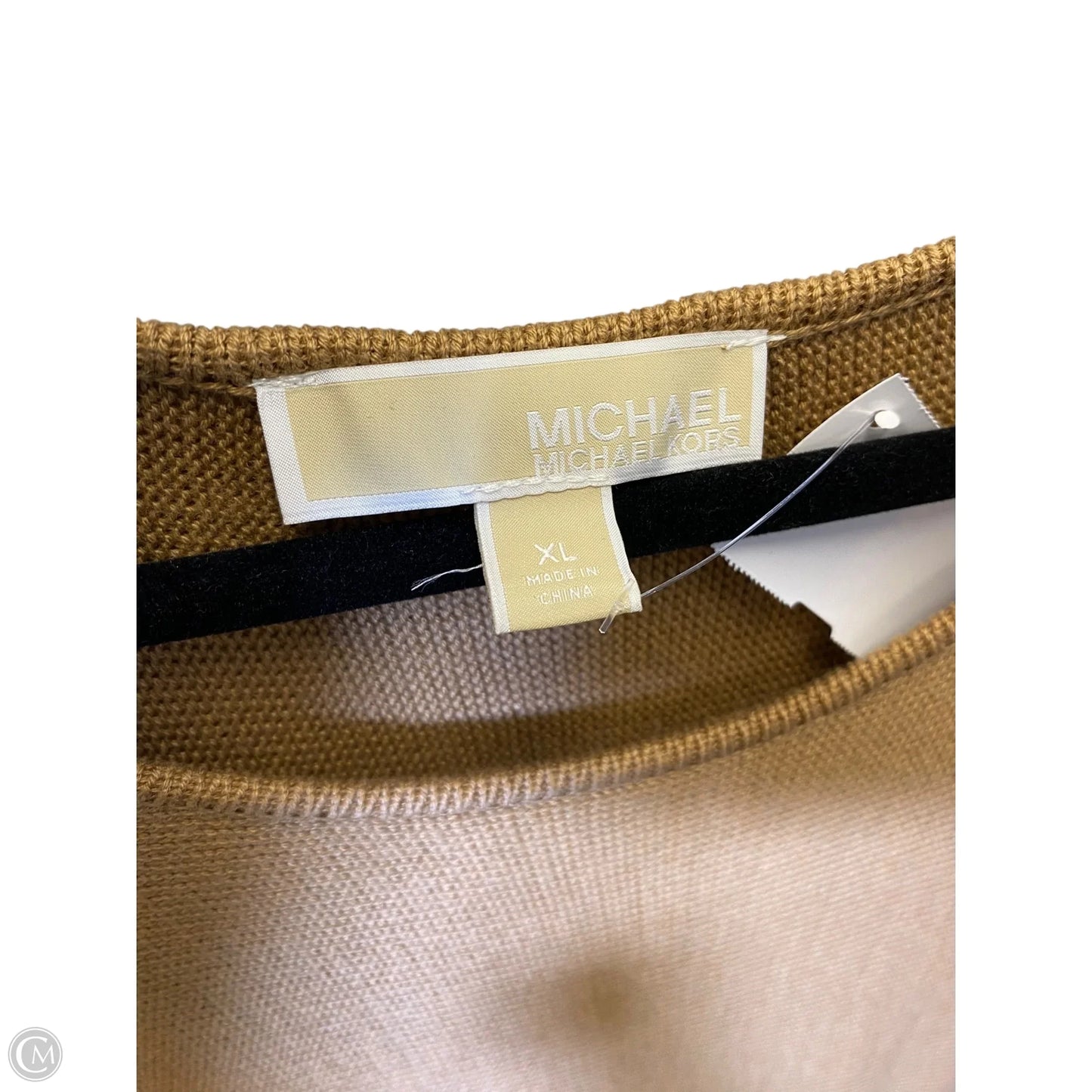 Sweater Cardigan Designer By Michael Kors In Brown, Size: Xl