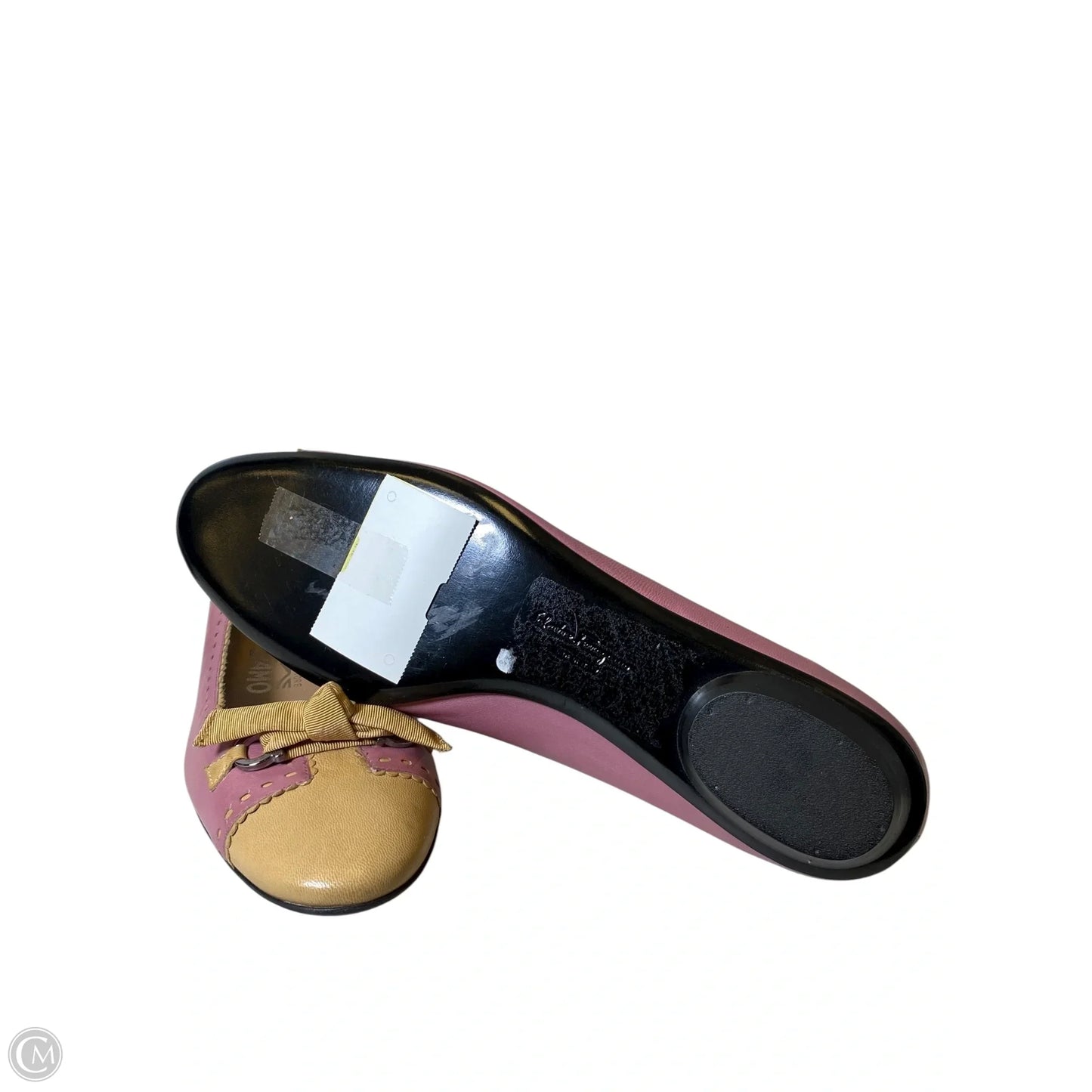 Shoes Luxury Designer By Ferragamo In Pink & Tan, Size: 8