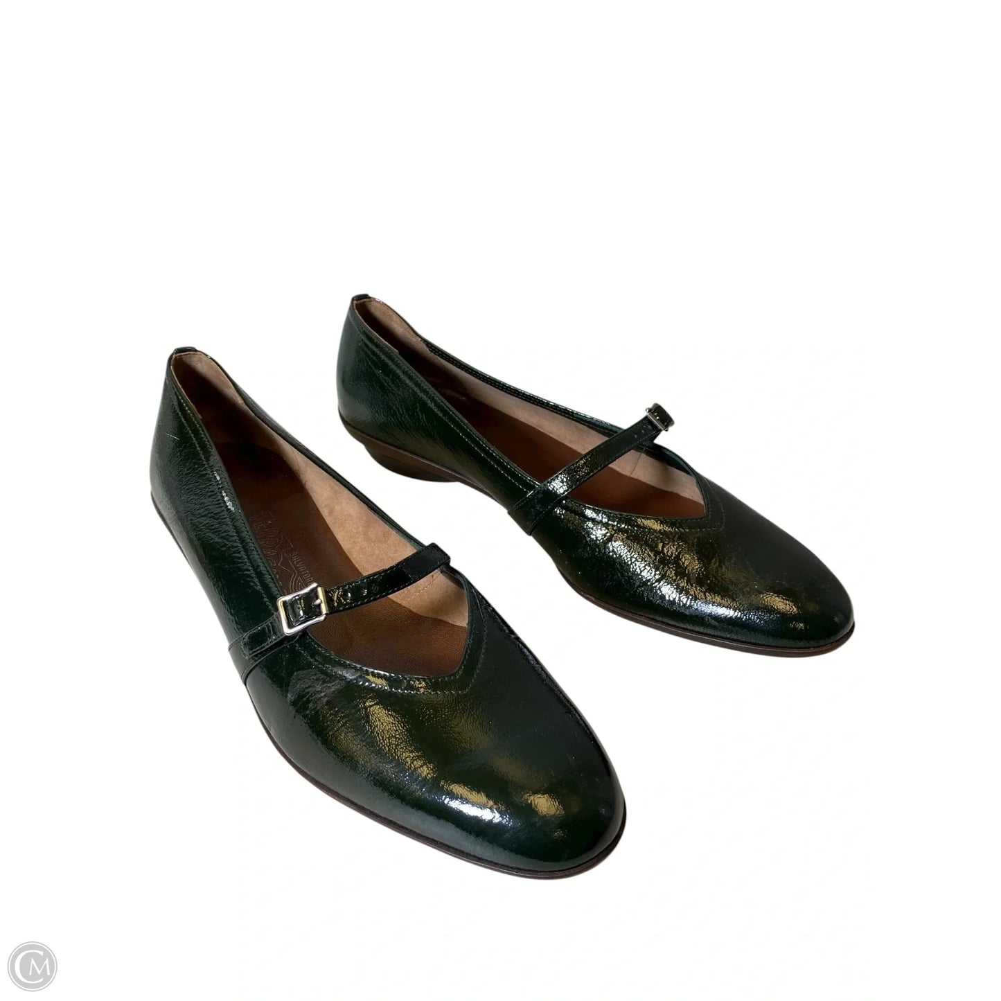Shoes Luxury Designer By Ferragamo In Green, Size: 8