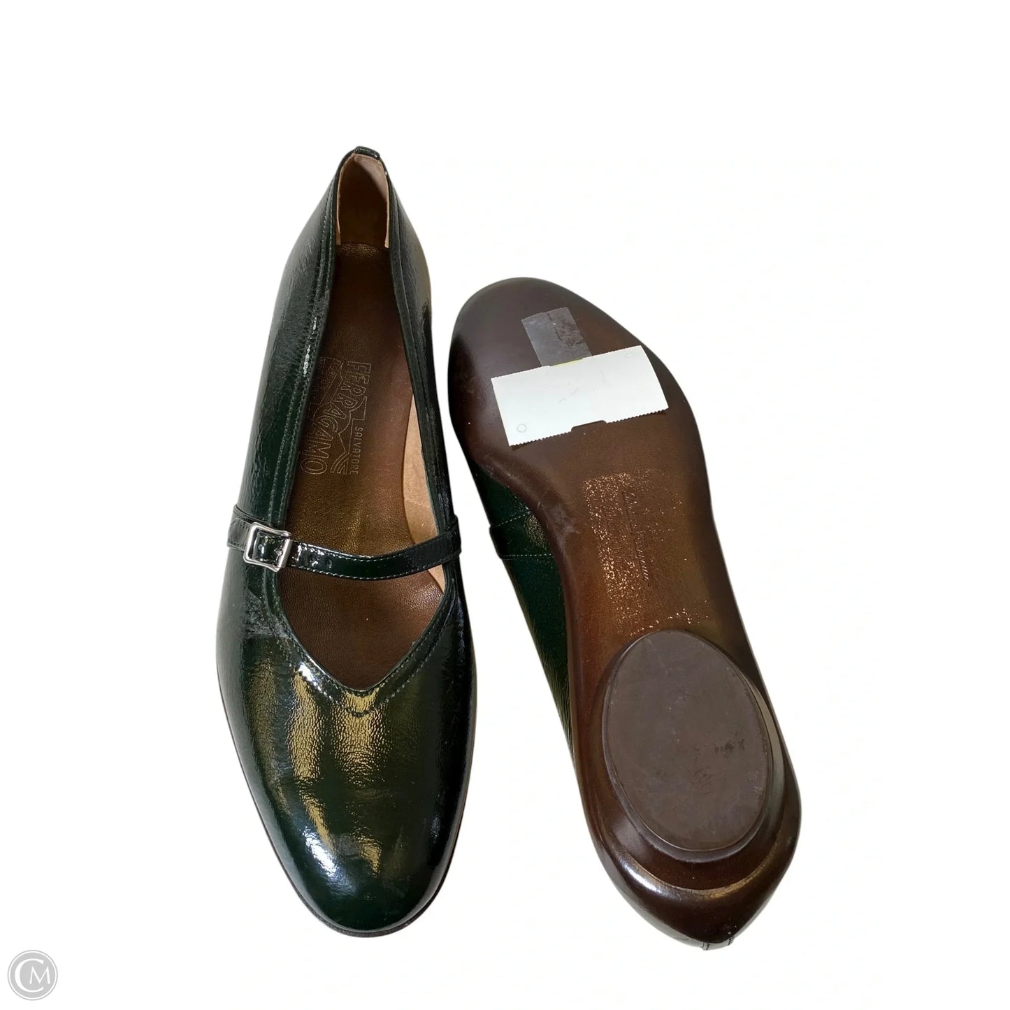 Shoes Luxury Designer By Ferragamo In Green, Size: 8