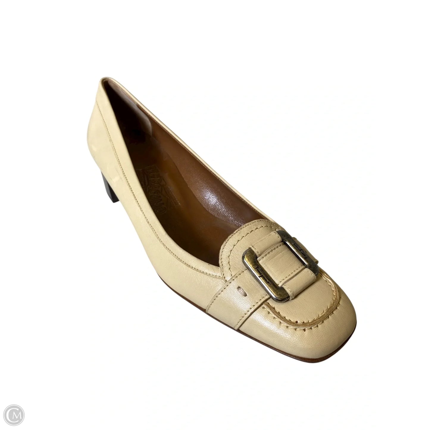 Shoes Luxury Designer By Ferragamo In Tan, Size: 8