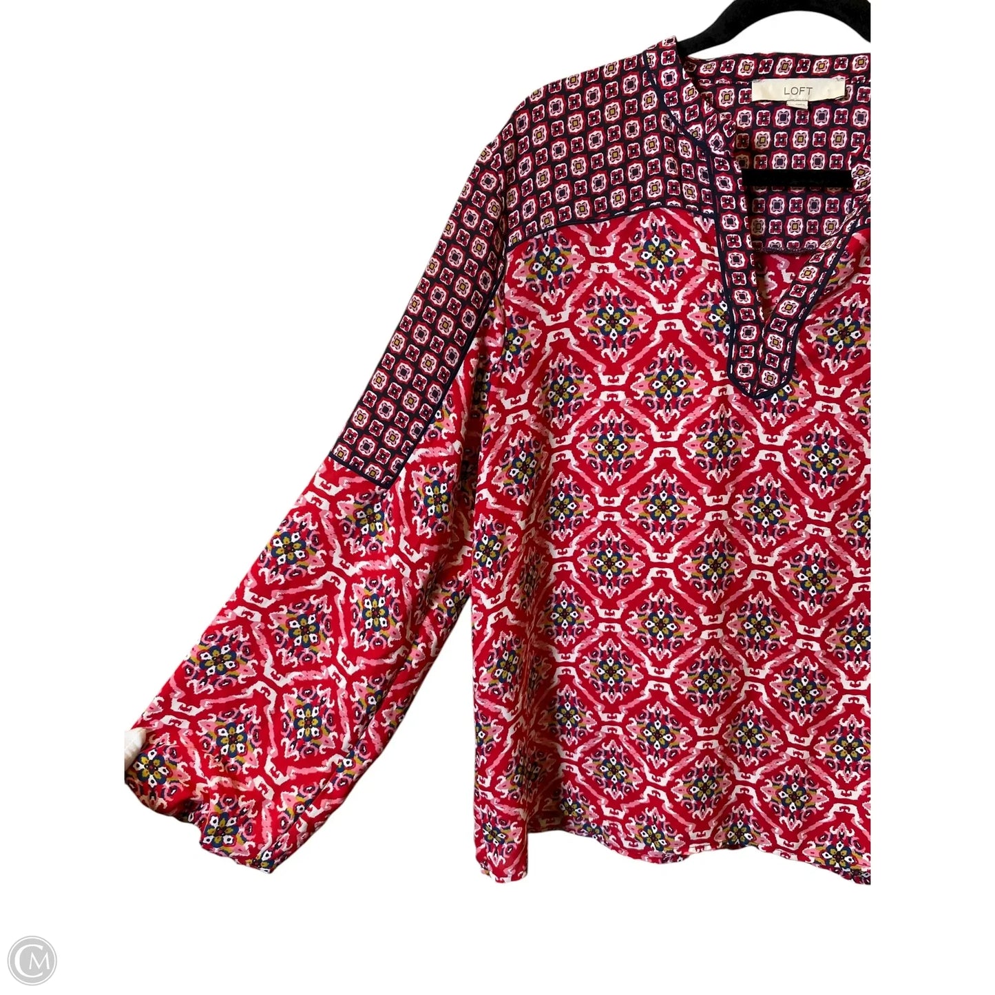 Top Long Sleeve By Loft In Multi-colored, Size: L