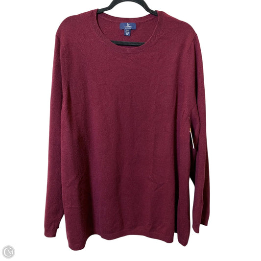 Sweater Cashmere By Lands End In Maroon, Size: 3x