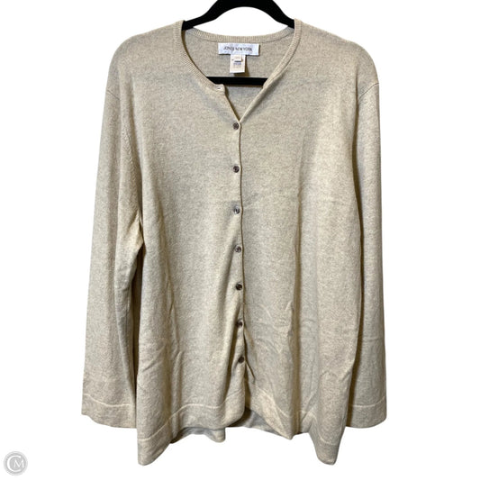 Sweater Cardigan Cashmere By Jones New York In Beige, Size: 3x