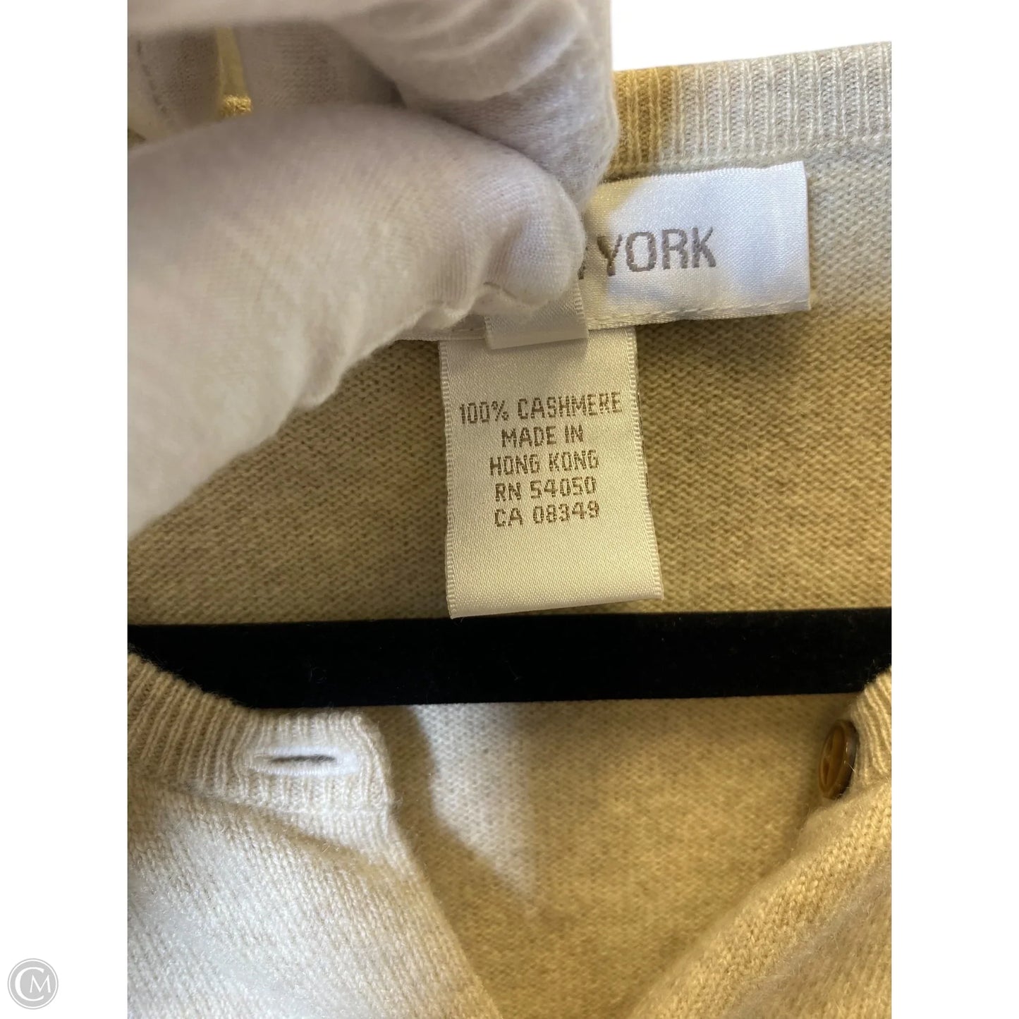 Sweater Cardigan Cashmere By Jones New York In Beige, Size: 3x