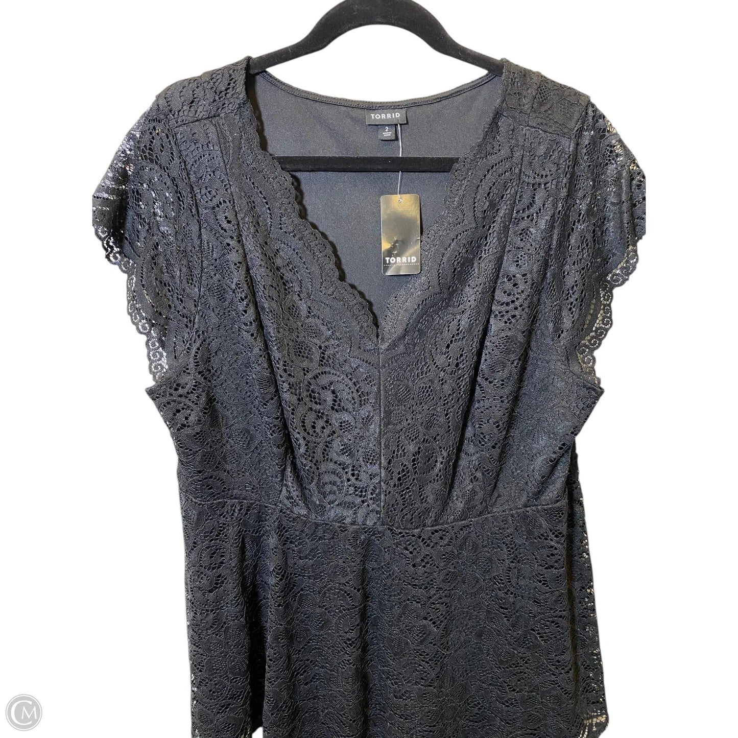 Blouse Short Sleeve By Torrid In Black, Size: 2x