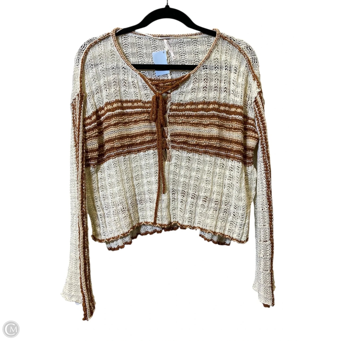 Cardigan By Free People In Brown & Cream, Size: Xs