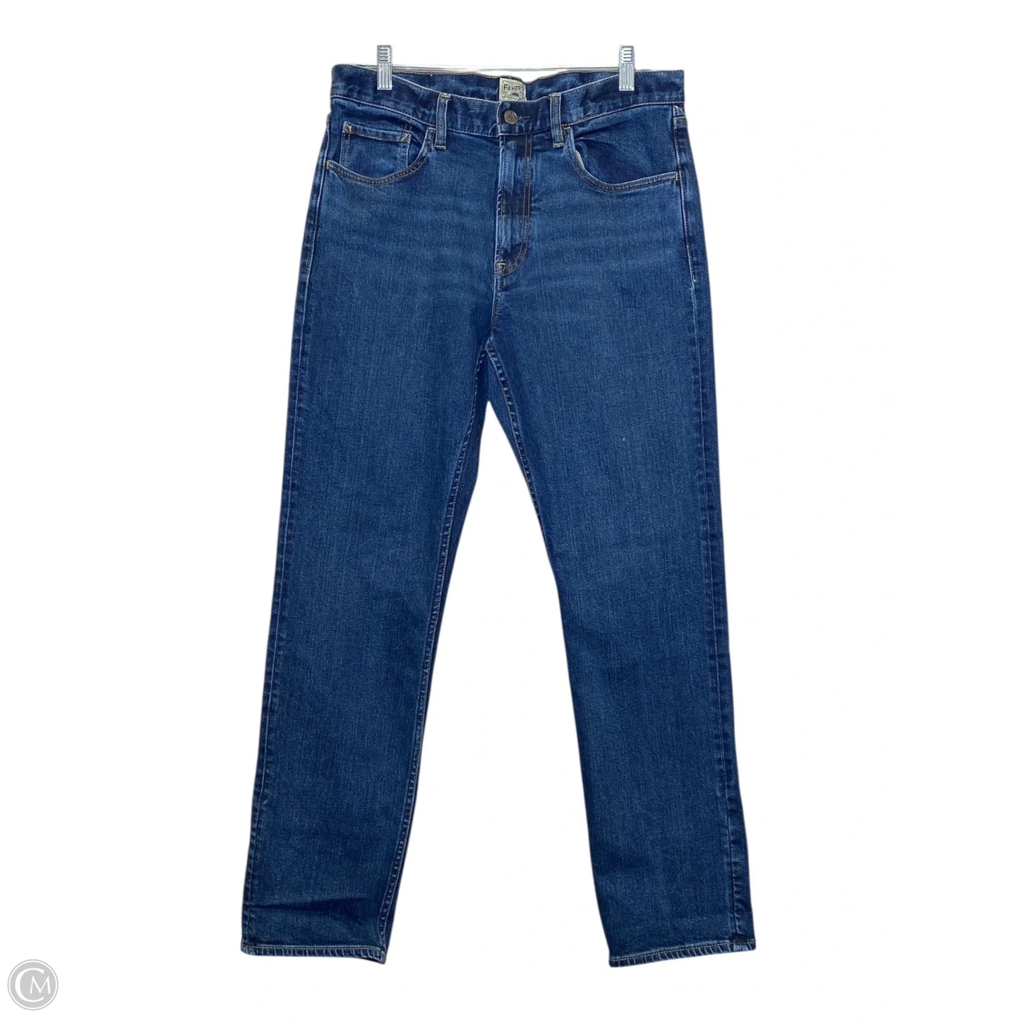 Jeans Straight By Faherty In Blue Denim, Size: 16