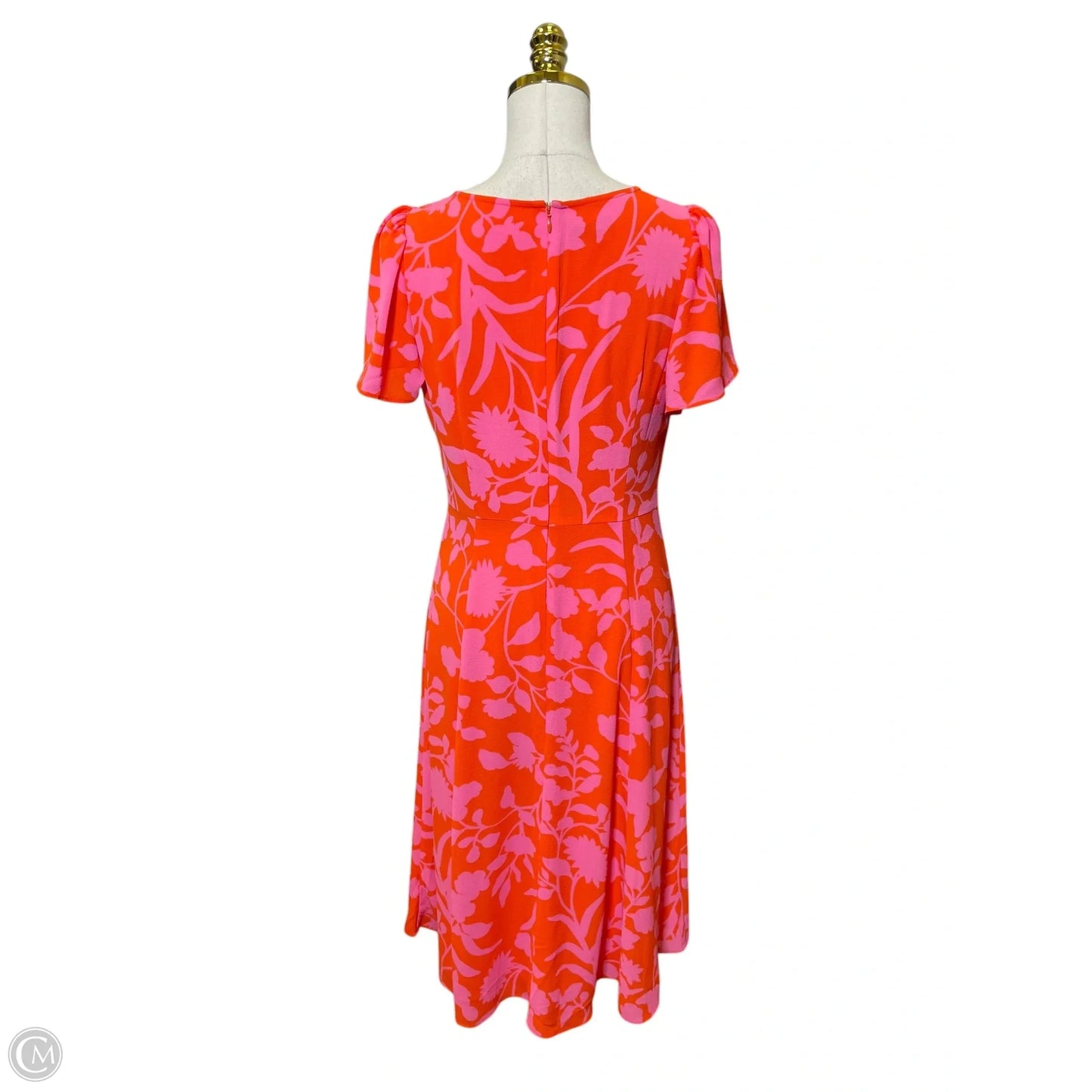 Dress Casual Midi By Talbots In Orange & Pink, Size: 6