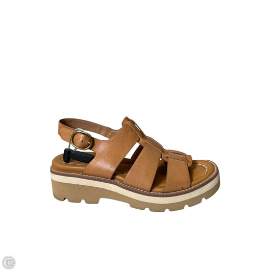 Sandals Heels Wedge By Sofft In Tan, Size: 8.5
